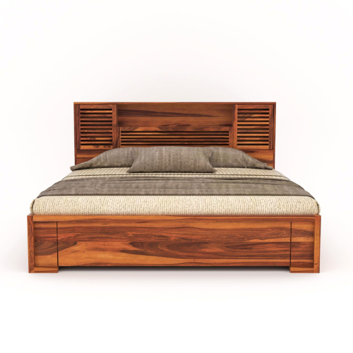 Bed with Headboard & Box Storage