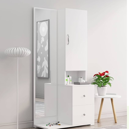 Long Dresser Vanity Table with Mirror
