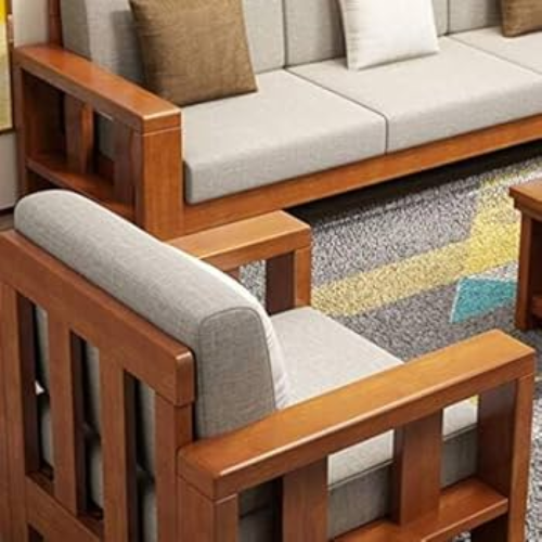 Living Room Wooden Sofa Set