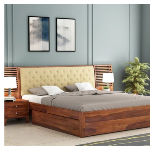 Wooden Double Bed Cot Bed with Box Storage