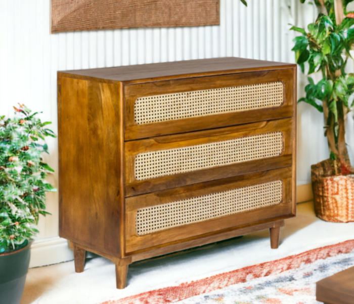 Chest of Drawer with Natural Cane