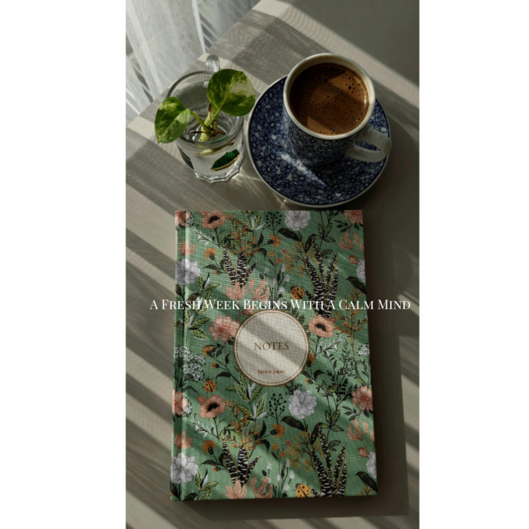 weekly reset affirmations journal and coffee sunday reflection morning