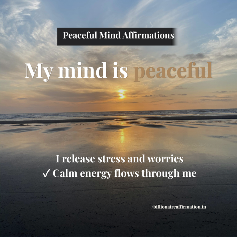 Calm lake view representing peaceful mind affirmations for relaxation and inner peace