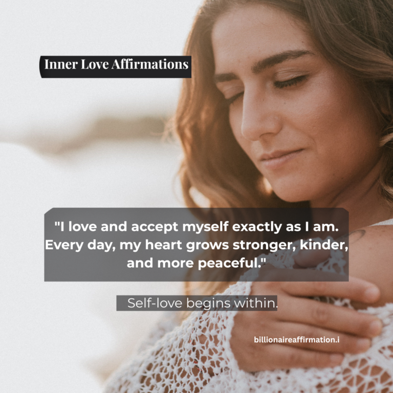 A peaceful woman embracing self-love and emotional healing through daily affirmations.